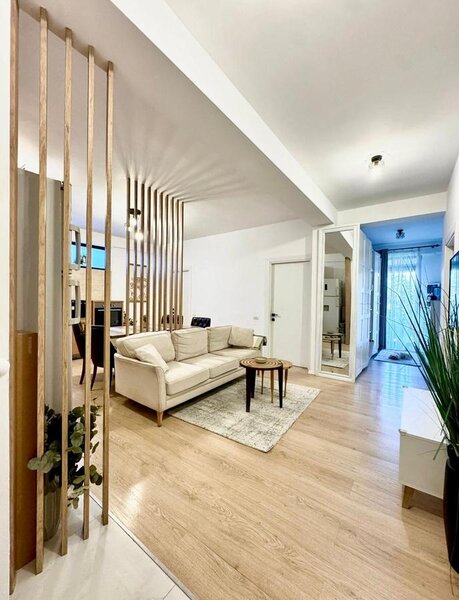 Bucurestii Noi, Damaroaia, apartament 4 camere cu balcon si curte, mobilat,